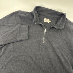 Faherty Quarter Zip Pullover Mens L Charcoal Gray Excellent Organic Cotton Blend